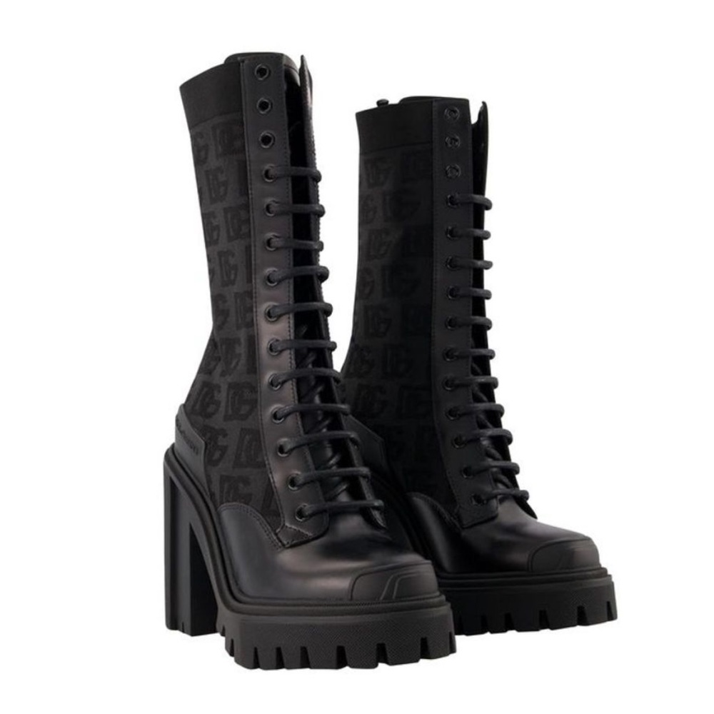 DOLCE& GABBANA Monongr lace up sock botts